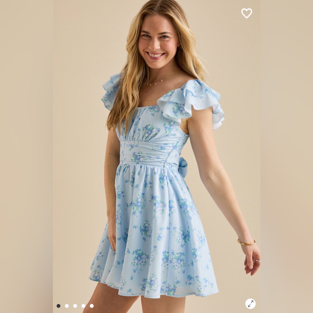 Altar'd State Light Blue Floral Midi Dress